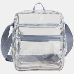 Eastsport Clear Stadium Messenger Bag with Side Mesh Pockets