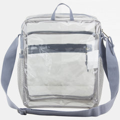 Eastsport Clear Stadium Messenger Bag with Side Mesh Pockets