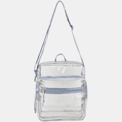 Eastsport Clear Stadium Messenger Bag with Side Mesh Pockets