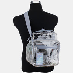 Eastsport Clear Stadium Messenger Bag with Side Mesh Pockets