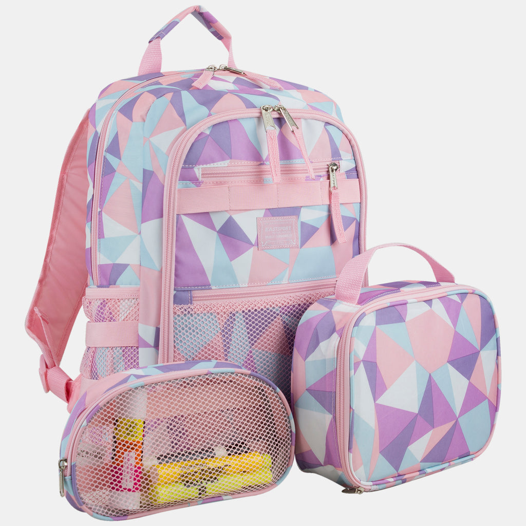 Compact 3-Piece Combo Backpack with Lunch Box and Snack/Pencil