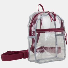 Eastsport 100% Transparent Clear Mini Backpack with Adjustable Straps