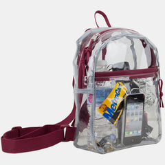 Eastsport 100% Transparent Clear Mini Backpack with Adjustable Straps