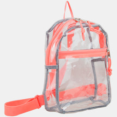 Eastsport 100% Transparent Clear Mini Backpack with Adjustable Straps