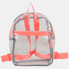 100% Transparent Clear Mini Backpack with Adjustable Straps