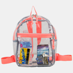 100% Transparent Clear Mini Backpack with Adjustable Straps