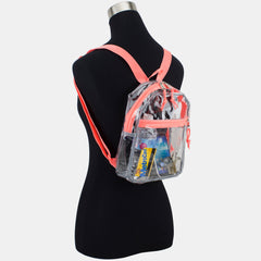 100% Transparent Clear Mini Backpack with Adjustable Straps