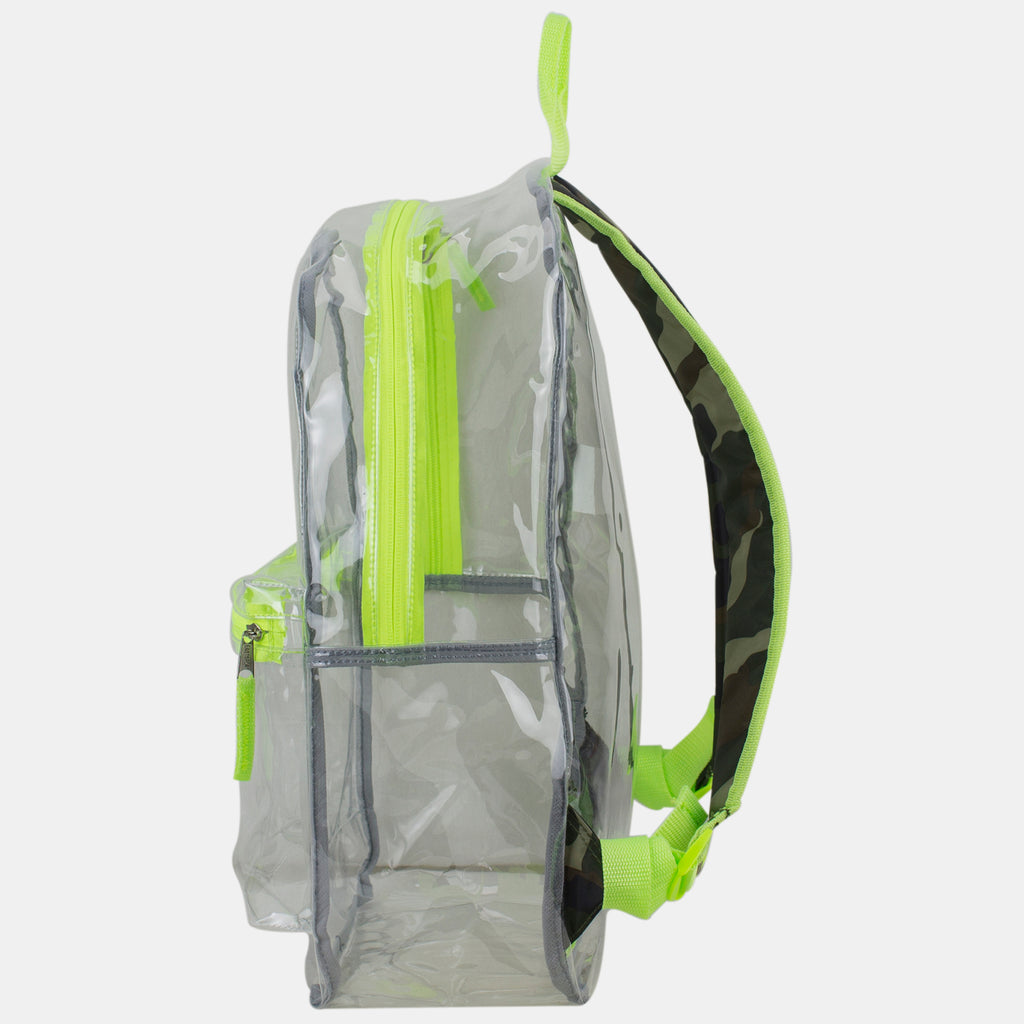 Eastsport Clear PVC Backpack with Front Diam and Printed Adjustable Padded  Strapsond Lash Tab