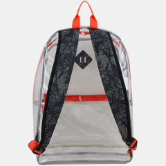 Eastsport Clear PVC Backpack with Front Diam and Printed Adjustable Padded Strapsond Lash Tab