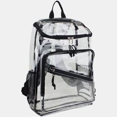 Eastsport Durable Clear Top Loader Backpack with Adjustable Colorful Straps - Transparent