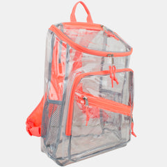 Clear Stadium Approved Top Loader Backpack with Adjustable Colorful Straps