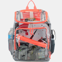Clear Stadium Approved Top Loader Backpack with Adjustable Colorful Straps