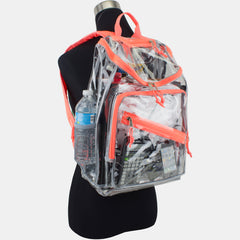 Eastsport Durable Clear Top Loader Backpack with Adjustable Colorful Straps - Transparent