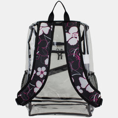 Clear Stadium Approved Top Loader Backpack with Adjustable Colorful Straps