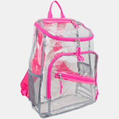 Clear Stadium Approved Top Loader Backpack with Adjustable Colorful Straps