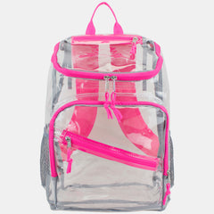 Clear Stadium Approved Top Loader Backpack with Adjustable Colorful Straps