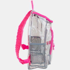 Eastsport Durable Clear Top Loader Backpack with Adjustable Colorful Straps - Transparent