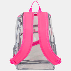Clear Stadium Approved Top Loader Backpack with Adjustable Colorful Straps