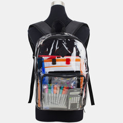Eastsport Multi-Purpose Clear Backpack with Front Pocket, Adjustable Straps and Lash Tab