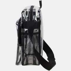 Eastsport Clear Stadium Messenger Bag with Side Mesh Pockets