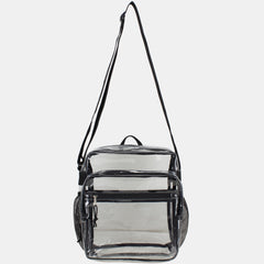 Eastsport Clear Stadium Messenger Bag with Side Mesh Pockets