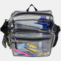 Eastsport Clear Stadium Messenger Bag with Side Mesh Pockets