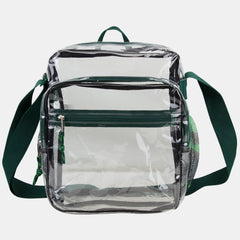 Eastsport Clear Stadium Messenger Bag with Side Mesh Pockets