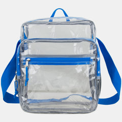 Eastsport Clear Stadium Messenger Bag with Side Mesh Pockets