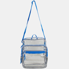 Eastsport Clear Stadium Messenger Bag with Side Mesh Pockets