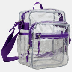 Eastsport Clear Stadium Messenger Bag with Side Mesh Pockets