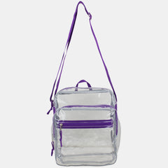 Eastsport Clear Stadium Messenger Bag with Side Mesh Pockets