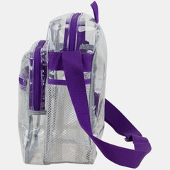 Eastsport Clear Stadium Messenger Bag with Side Mesh Pockets