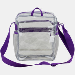 Eastsport Clear Stadium Messenger Bag with Side Mesh Pockets