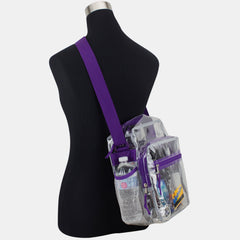 Eastsport Clear Stadium Messenger Bag with Side Mesh Pockets