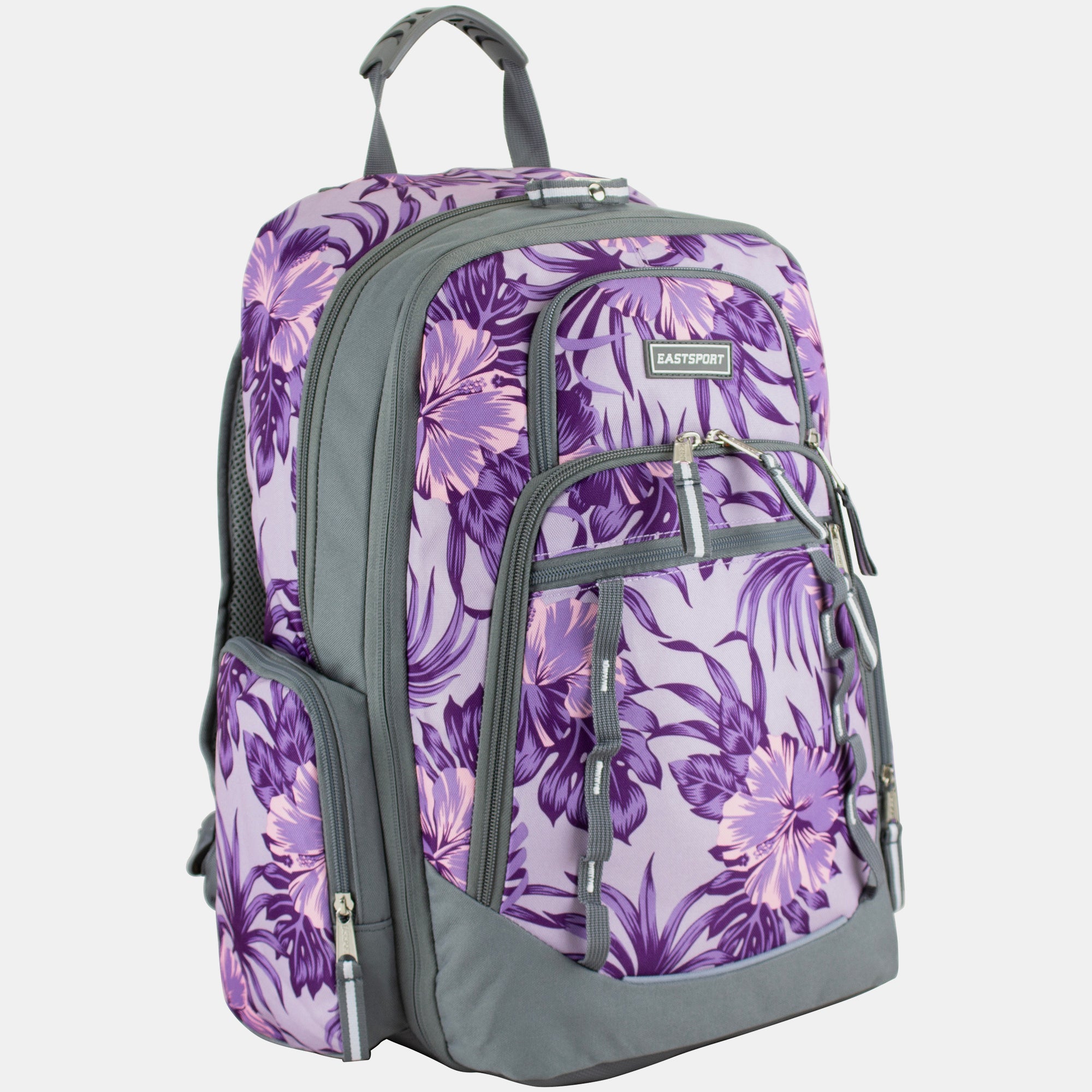 access white light diamond laptop backpack Eastsport Unisex Diamond Expandable Recycled Backpack, Hibiscus Edge