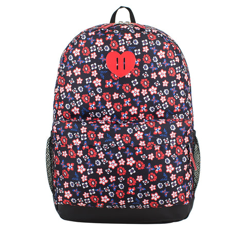 Lightweight Classic Daypack Backpack Red Blue Floral