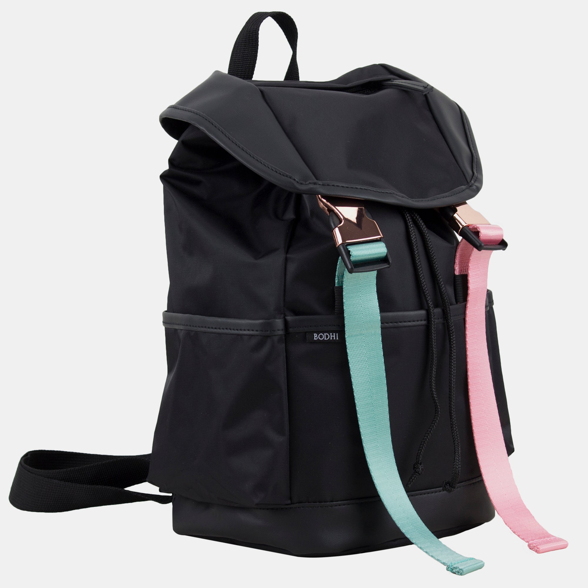 Drawstring Backpack With Double Rose Gold Buckles