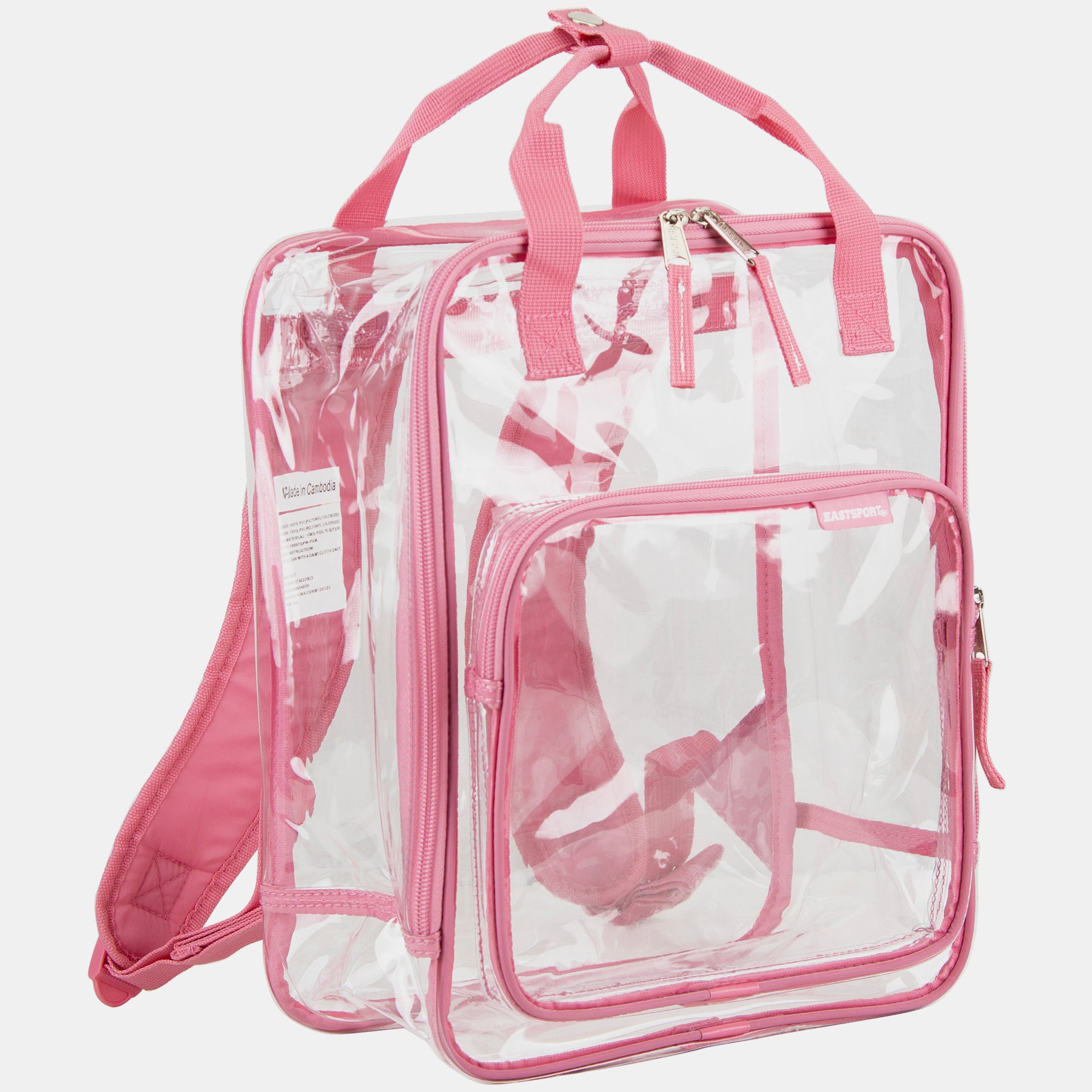 Double Handle Clear Stadium Approved Backpack Pink Lemonade