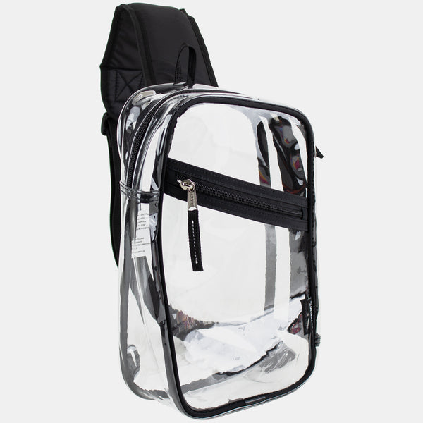 Eastsport Unisex Clear Stadium Approved Sling Gear Bag, Grey Trim Eastsport Unisex Clear Stadium Approved Sling Gear Bag, Grey Trim