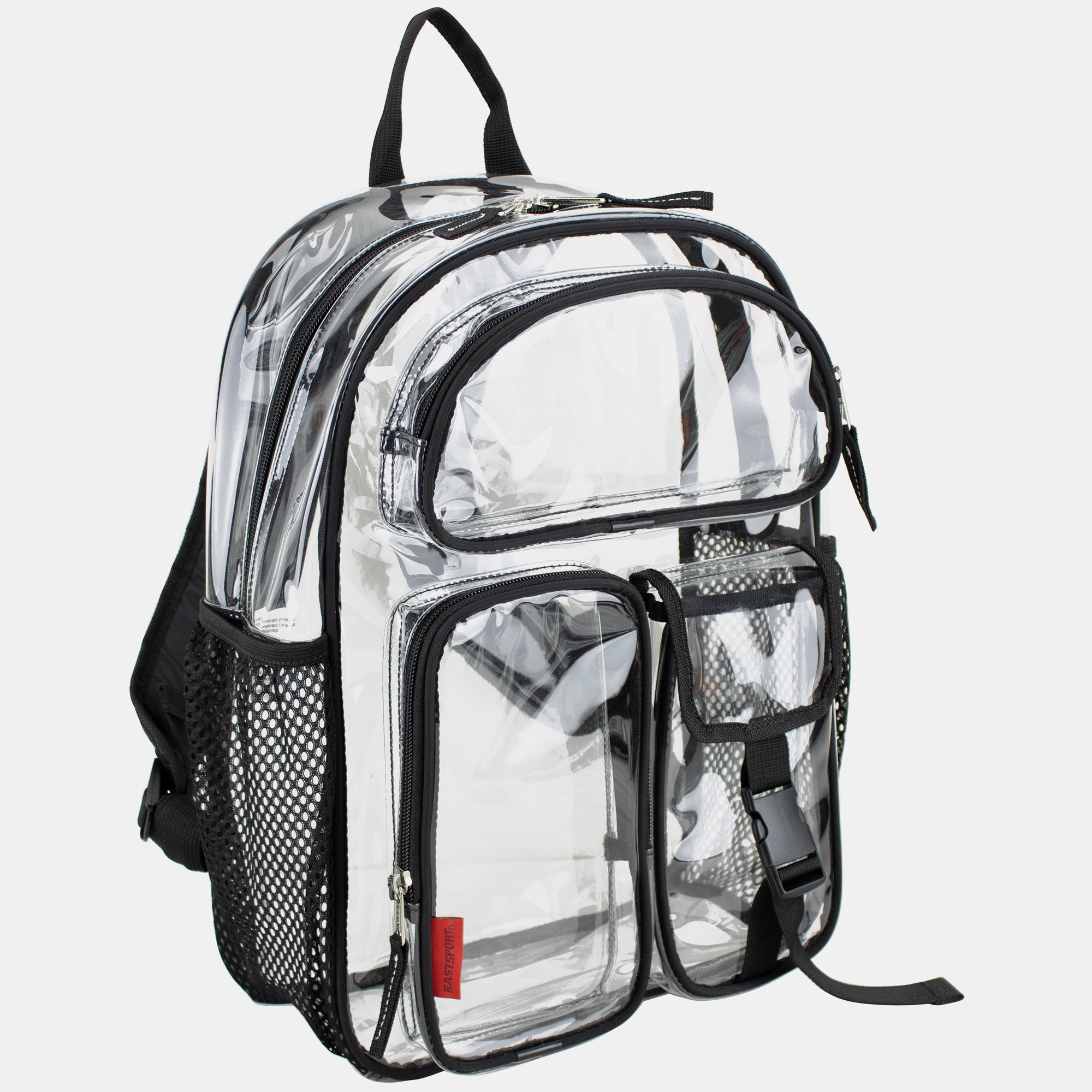 eastsport clear mini backpack with Pencil Case Black Structured piping helps keep this bags shape while also elevating the overall design Eastsport Women's Mini Dome Backpack,