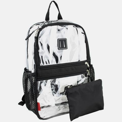 Clara Clear Backpack Bundle w/ Zipper Pouch