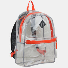 Clear Backpack with Printed Straps & Front Diamond Lash Tab