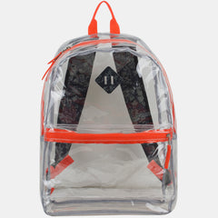 Clear Backpack with Printed Straps & Front Diamond Lash Tab