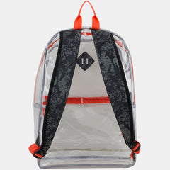 Clear Backpack with Printed Straps & Front Diamond Lash Tab