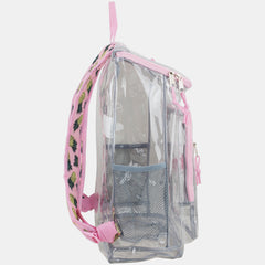 Clear PVC Top Loader Backpack with Adjustable Printed Straps