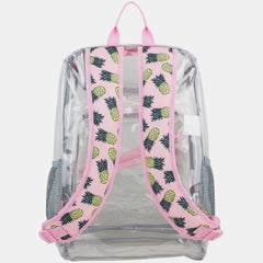 Clear PVC Top Loader Backpack with Adjustable Printed Straps