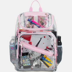 Clear PVC Top Loader Backpack with Adjustable Printed Straps