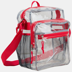 Eastsport Clear Stadium Messenger Bag with Side Mesh Pockets