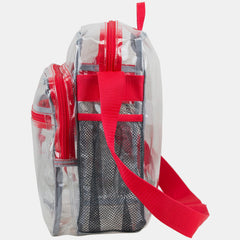 Eastsport Clear Stadium Messenger Bag with Side Mesh Pockets