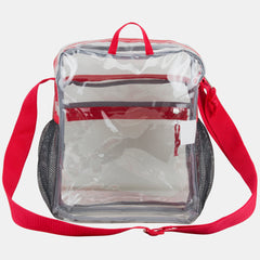 Eastsport Clear Stadium Messenger Bag with Side Mesh Pockets